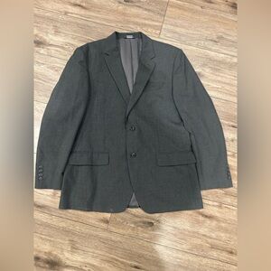 Men’s Dark Charcoal Blazer 44R Classic Fit 2-Button Suit Jacket Stretch